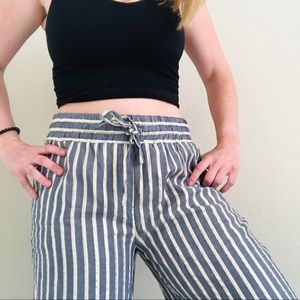 NWT New Directions Blue/White/Gold Stripe Pants